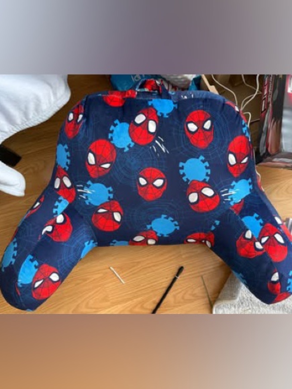 Spiderman Navy Blue Red Plush Backrest Pillow